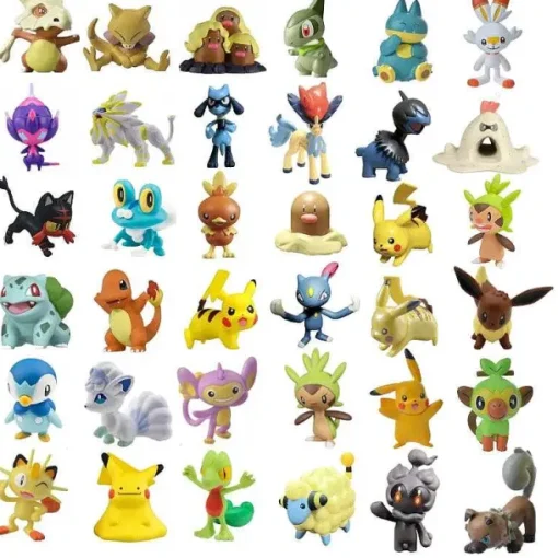 Pkm.store Pokemon Figuren-Tomy Wct Pokemon Figuren Pikachu Piplup Vulpix Meowth Cubone Marshadow Axew Keldeo Ca. 4Cm
