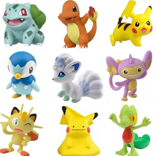 Pkm.store Pokemon Figuren-Tomy Wct Pokemon Figuren Pikachu Piplup Vulpix Meowth Cubone Marshadow Axew Keldeo Ca. 4Cm