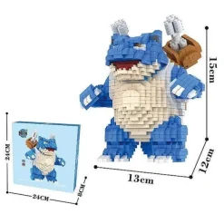 Pkm.store Pokemon Bausteine-Turtok Blastoise Klemm-Baustein Spielzeug Figur (1980 Bausteine)