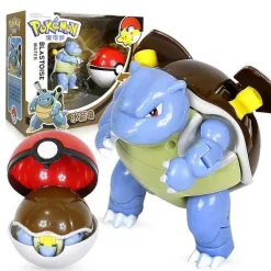 Pkm.store Pokemon Spielzeug-Turtok (Blastoise) Pokemon Spielzeug Set Mit Figur Und Pokeball