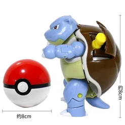 Pkm.store Pokemon Spielzeug-Turtok (Blastoise) Pokemon Spielzeug Set Mit Figur Und Pokeball