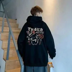 Pkm.store Herbst & Winter-Unisex Oversize Hoodie Mit Pokemon Backprint