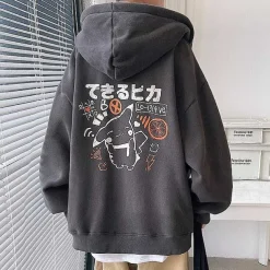 Pkm.store Herbst & Winter-Unisex Oversize Hoodie Mit Pokemon Backprint