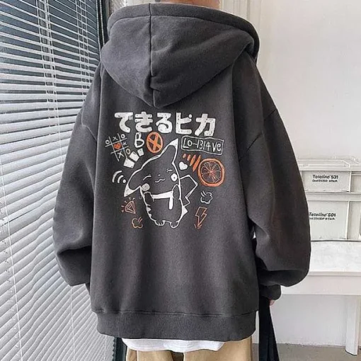 Pkm.store Herbst & Winter-Unisex Oversize Hoodie Mit Pokemon Backprint