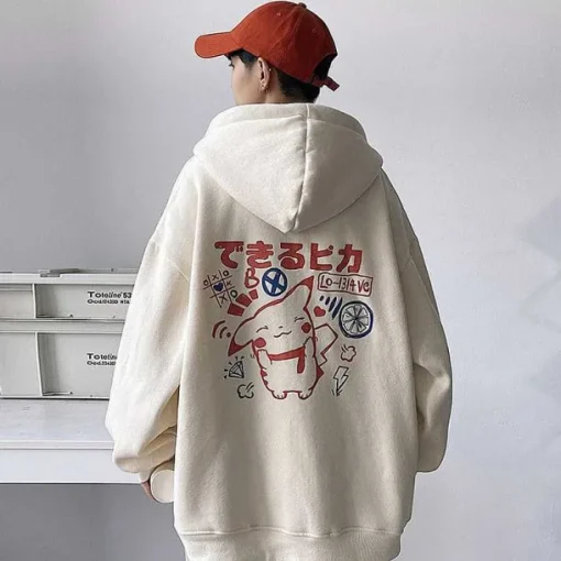 Pkm.store Herbst & Winter-Unisex Oversize Hoodie Mit Pokemon Backprint