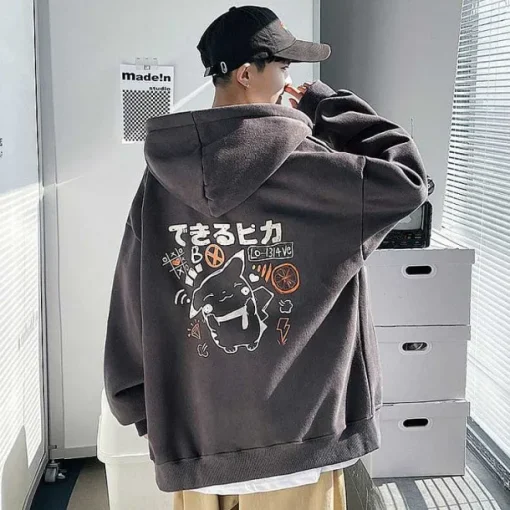 Pkm.store Herbst & Winter-Unisex Oversize Hoodie Mit Pokemon Backprint