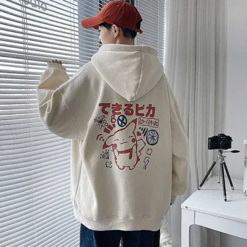 Pkm.store Herbst & Winter-Unisex Oversize Hoodie Mit Pokemon Backprint