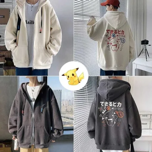 Pkm.store Herbst & Winter-Unisex Oversize Hoodie Mit Pokemon Backprint