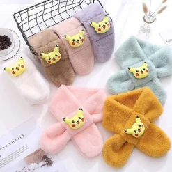 Pkm.store Herbst & Winter-Weicher Schal Fur Kinder Mit Pikachu Motiv