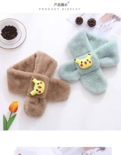 Pkm.store Herbst & Winter-Weicher Schal Fur Kinder Mit Pikachu Motiv