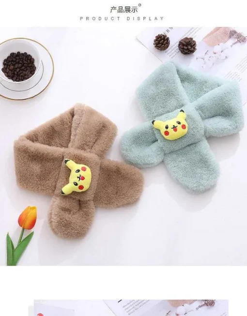 Pkm.store Herbst & Winter-Weicher Schal Fur Kinder Mit Pikachu Motiv