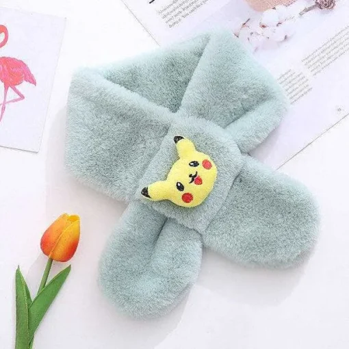 Pkm.store Herbst & Winter-Weicher Schal Fur Kinder Mit Pikachu Motiv