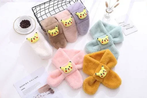 Pkm.store Herbst & Winter-Weicher Schal Fur Kinder Mit Pikachu Motiv