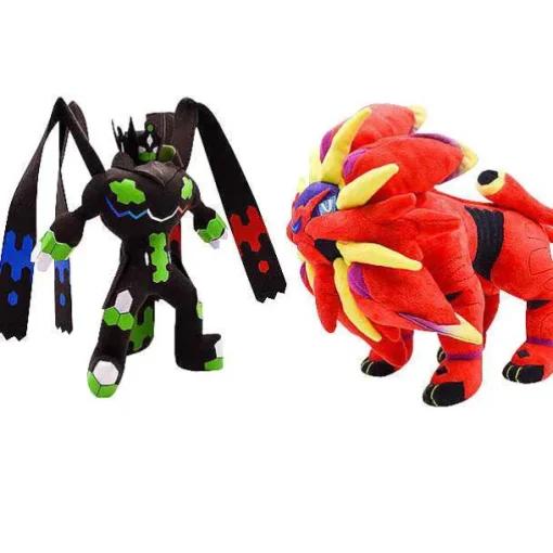 Pkm.store Pokemon Kuscheltiere-Zygarde & Roter Solgaleo Stoff Pokemon (Ca. 25Cm / 33Cm)